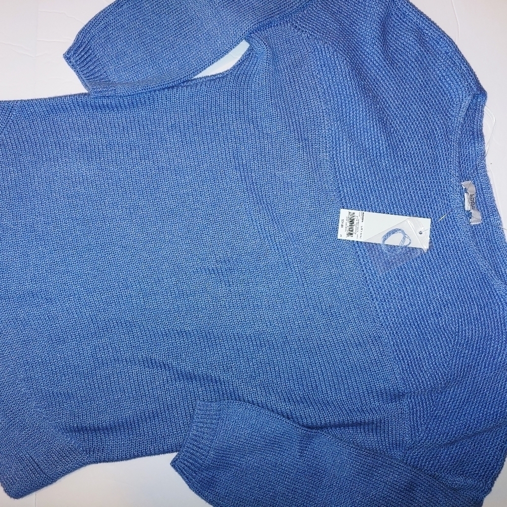 NWT Cotton Rayon Blend Blue Sweater XS